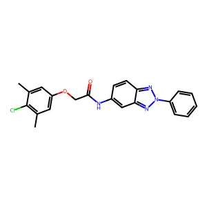 2-(4-Chloro-3,5-dimethylphenoxy)-N-(2-phenyl-2H-benzotriazol-5-yl)-acetamide structure