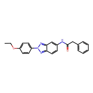 N-[2-(4-ethoxyphenyl)benzotriazol-5-yl]-2-phenylacetamide structure