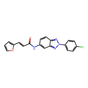 (E)-N-[2-(4-chlorophenyl)benzotriazol-5-yl]-3-(furan-2-yl)prop-2-enamide structure