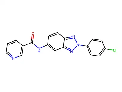 N-[2-(4-chlorophenyl)-2H-1,2,3-benzotriazol-5-yl]nicotinamide structure