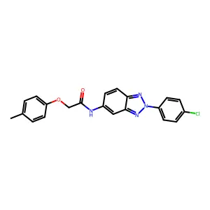 N-[2-(4-chlorophenyl)benzotriazol-5-yl]-2-(4-methylphenoxy)acetamide structure