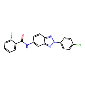 N-[2-(4-chlorophenyl)benzotriazol-5-yl]-2-fluorobenzamide structure