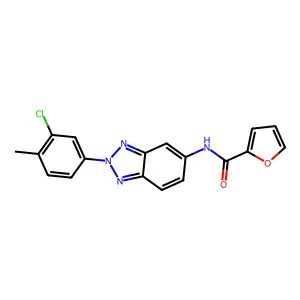 N-[2-(3-chloro-4-methylphenyl)benzotriazol-5-yl]furan-2-carboxamide structure