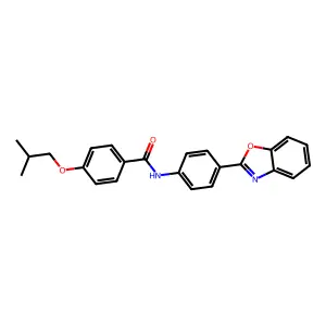 N-[4-(1,3-benzoxazol-2-yl)phenyl]-4-(2-methylpropoxy)benzamide structure
