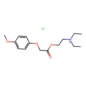 Acetic acid, (p-methoxyphenoxy)-, 2-(diethylamino)ethyl ester, hydrochloride structure