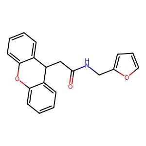 N-(furan-2-ylmethyl)-2-(9H-xanthen-9-yl)acetamide structure