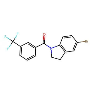 (5-Bromo-2,3-dihydroindol-1-yl)-[3-(trifluoromethyl)phenyl]methanone structure
