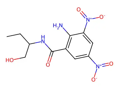2-amino-N-(1-hydroxybutan-2-yl)-3,5-dinitrobenzamide structure