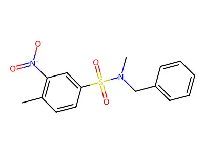 N-benzyl-N,4-dimethyl-3-nitrobenzenesulfonamide structure