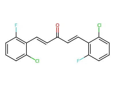 1,5-Bis(2-chloro-6-fluorophenyl)penta-1,4-dien-3-one structure