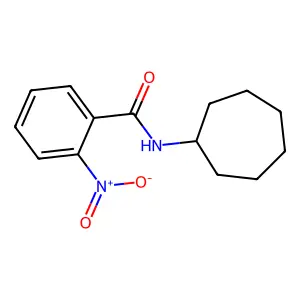 N-cycloheptyl-2-nitrobenzamide structure