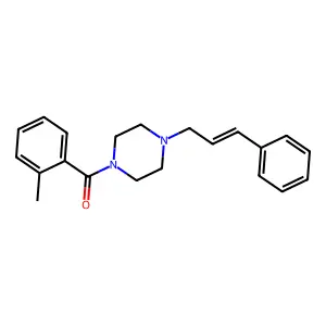 (2-methylphenyl)-[4-[(E)-3-phenylprop-2-enyl]piperazin-1-yl]methanone structure