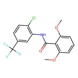 N-[2-chloro-5-(trifluoromethyl)phenyl]-2,6-dimethoxybenzamide structure