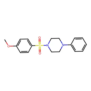 Methyl 4-[(4-phenyl-1-piperazinyl)sulfonyl]phenyl ether structure