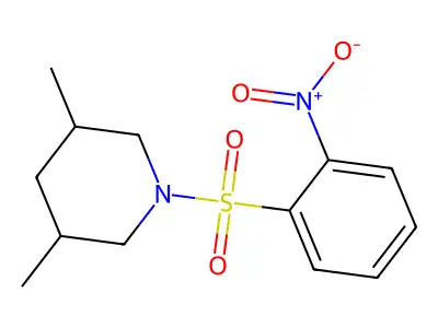 3,5-Dimethyl-1-(2-nitrophenyl)sulfonylpiperidine structure