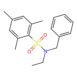 N-benzyl-N-ethyl-2,4,6-trimethylbenzenesulfonamide structure