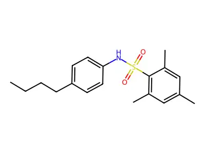 N-(4-butylphenyl)-2,4,6-trimethylbenzenesulfonamide structure