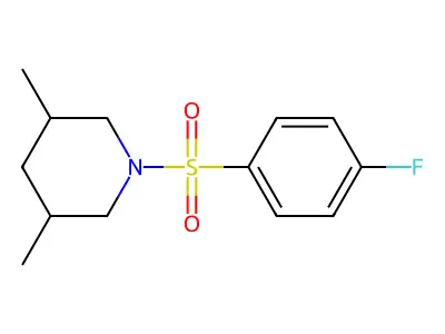 1-[(4-Fluorophenyl)sulfonyl]-3,5-dimethylpiperidine structure