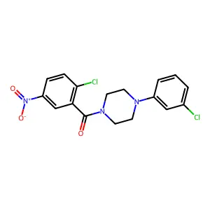 (2-Chloro-5-nitrophenyl)-[4-(3-chlorophenyl)piperazin-1-yl]methanone structure