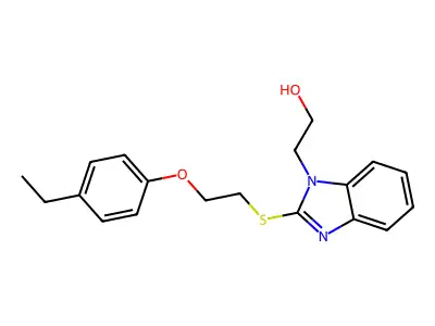 2-(2-{[2-(4-ethylphenoxy)ethyl]sulfanyl}-1H-benzimidazol-1-yl)ethanol structure