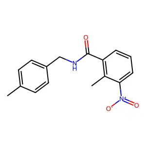 2-methyl-N-(4-methylbenzyl)-3-nitrobenzamide structure
