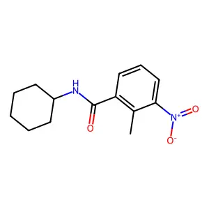 N-cyclohexyl-2-methyl-3-nitrobenzamide structure
