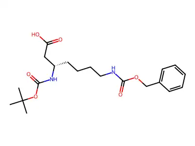 (S)-7-(((Benzyloxy)carbonyl)amino)-3-((tert-butoxycarbonyl)amino)heptanoic acid structure