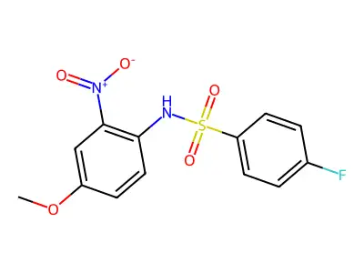4-fluoro-N-(4-methoxy-2-nitrophenyl)benzenesulfonamide structure