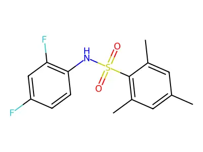 N-(2,4-difluorophenyl)-2,4,6-trimethylbenzenesulfonamide structure