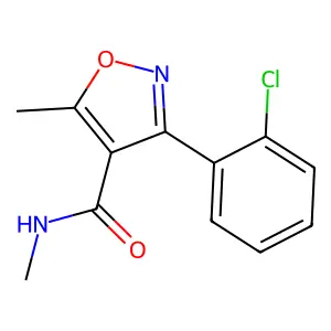 3-(2-chlorophenyl)-N,5-dimethyl-1,2-oxazole-4-carboxamide structure