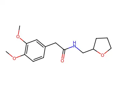2-(3,4-dimethoxyphenyl)-N-(oxolan-2-ylmethyl)acetamide structure