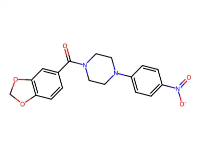 1,3-Benzodioxol-5-yl-[4-(4-nitrophenyl)piperazin-1-yl]methanone structure