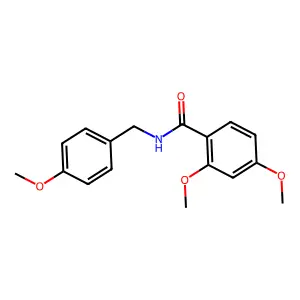 2,4-dimethoxy-N-[(4-methoxyphenyl)methyl]benzamide structure