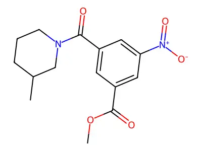 Methyl 3-(3-methylpiperidine-1-carbonyl)-5-nitrobenzoate structure
