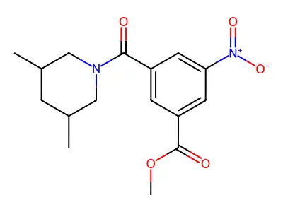 Methyl 3-(3,5-dimethylpiperidine-1-carbonyl)-5-nitrobenzoate structure