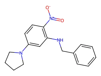 N-benzyl-2-nitro-5-pyrrolidin-1-ylaniline structure