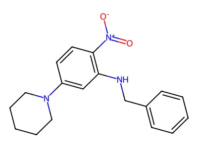 N-benzyl-2-nitro-5-(piperidin-1-yl)aniline structure