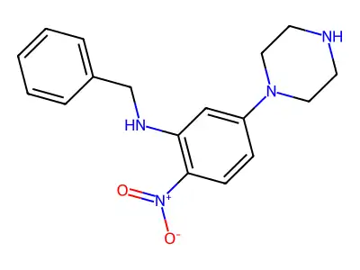 N-benzyl-2-nitro-5-piperazin-1-ylaniline structure