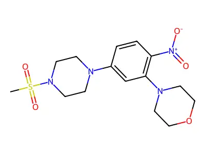 4-[5-(4-Methylsulfonylpiperazin-1-yl)-2-nitrophenyl]morpholine structure