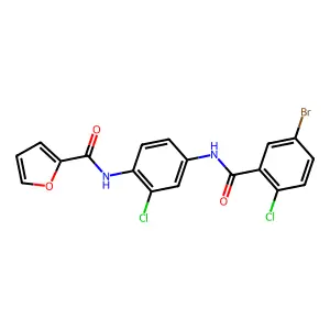 N-[4-[(5-bromo-2-chlorobenzoyl)amino]-2-chlorophenyl]furan-2-carboxamide structure