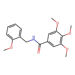 3,4,5-trimethoxy-N-[(2-methoxyphenyl)methyl]benzamide structure