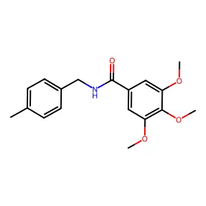 3,4,5-trimethoxy-N-[(4-methylphenyl)methyl]benzamide structure