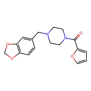 [4-(1,3-Benzodioxol-5-ylmethyl)piperazin-1-yl]-(furan-2-yl)methanone structure