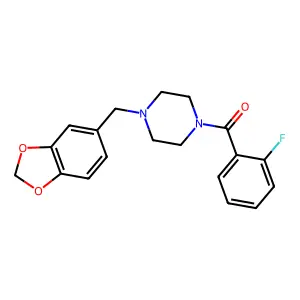 [4-(1,3-Benzodioxol-5-ylmethyl)piperazin-1-yl]-(2-fluorophenyl)methanone structure