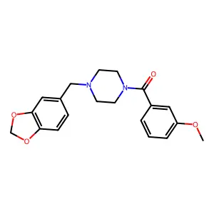 [4-(1,3-Benzodioxol-5-ylmethyl)piperazin-1-yl]-(3-methoxyphenyl)methanone structure