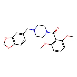 [4-(1,3-Benzodioxol-5-ylmethyl)-1-piperazinyl]-(2,6-dimethoxyphenyl)methanone structure