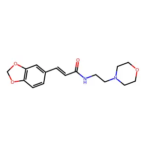 (2E)-3-(1,3-benzodioxol-5-yl)-N-[2-(morpholin-4-yl)ethyl]prop-2-enamide structure