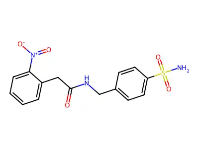 2-(2-nitrophenyl)-N-[(4-sulfamoylphenyl)methyl]acetamide structure