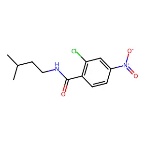 2-chloro-N-(3-methylbutyl)-4-nitrobenzamide structure
