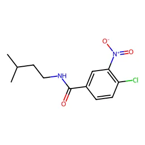 4-chloro-N-(3-methylbutyl)-3-nitrobenzamide structure